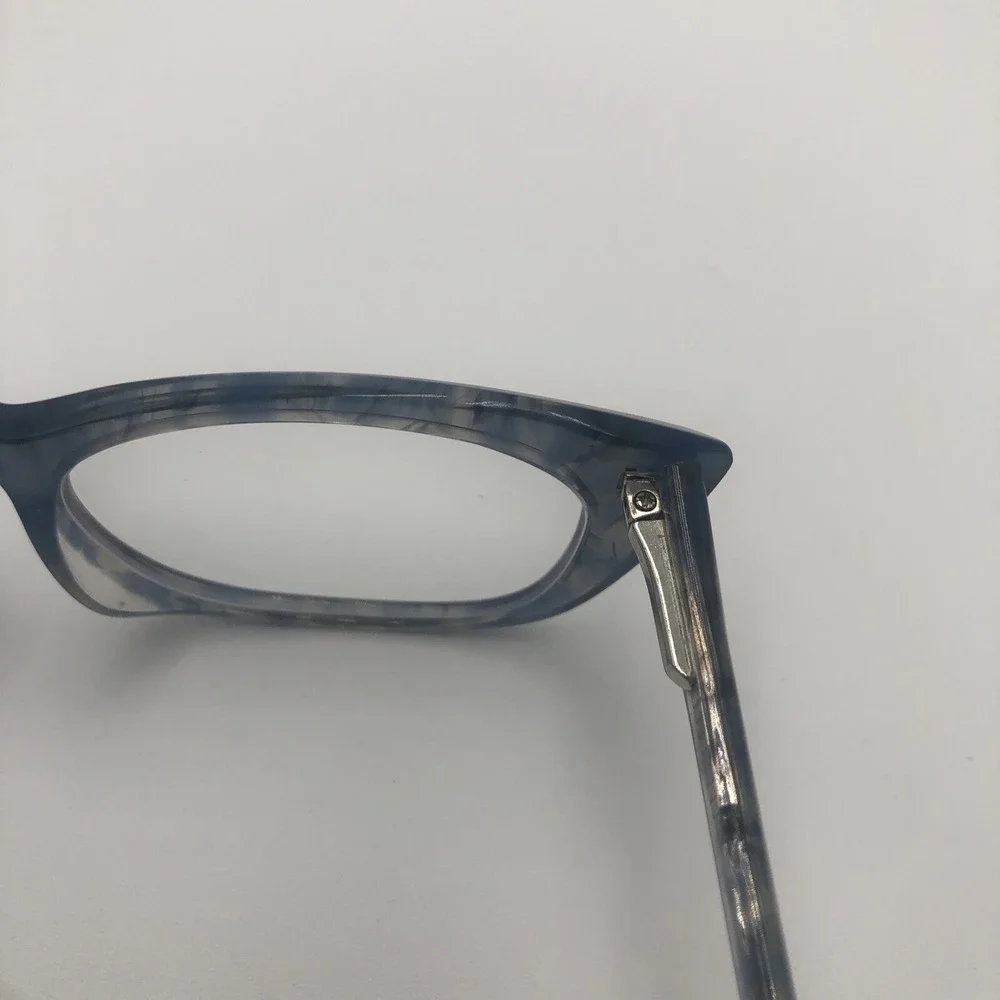 Womens Eye Glasses Frames Blue Tortoise Cat Eye Marbled Swirl Preowned With Case